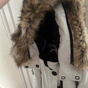 Noize White Ski Parka with Faux Fur Trim Hood